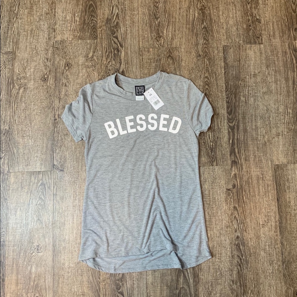 NWT MODERN LUX BLESSED Graphic Tee - Picture 2 of 8